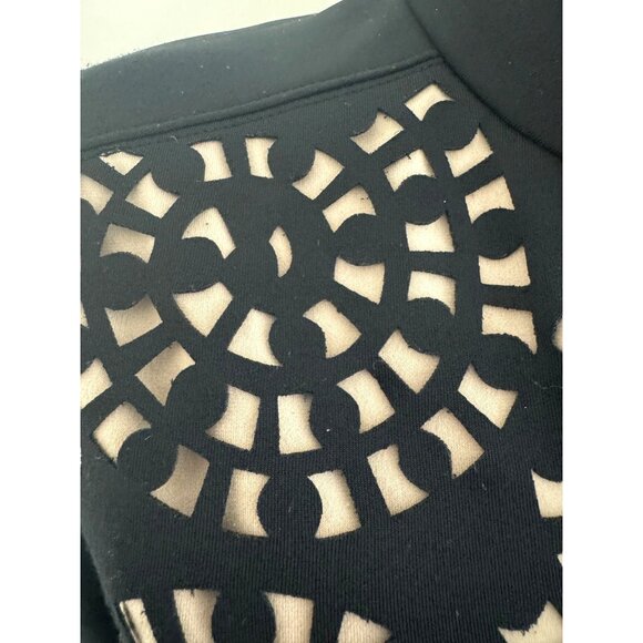 Boston Proper Black Laser Cut Long Sleeve Zip Jacket w/Pockets Sz XS Athleisure - Picture 5 of 10